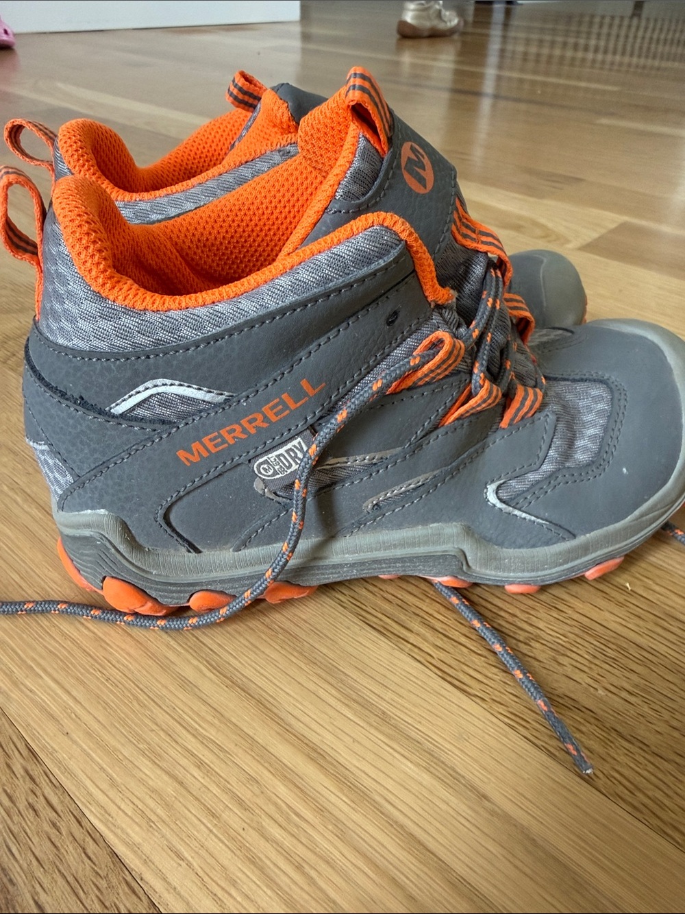 Merrell Kids Gray and Orange Trail Sneakers Hiking Shoes - Picture 5 of 12